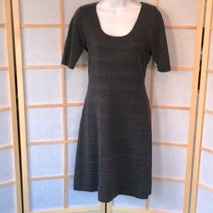 Charcoal Gray Sweater Dress Short Sleeves